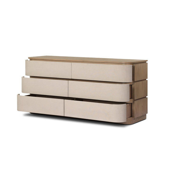Mariella 6 Drawer Dresser - Beige Painted Linen