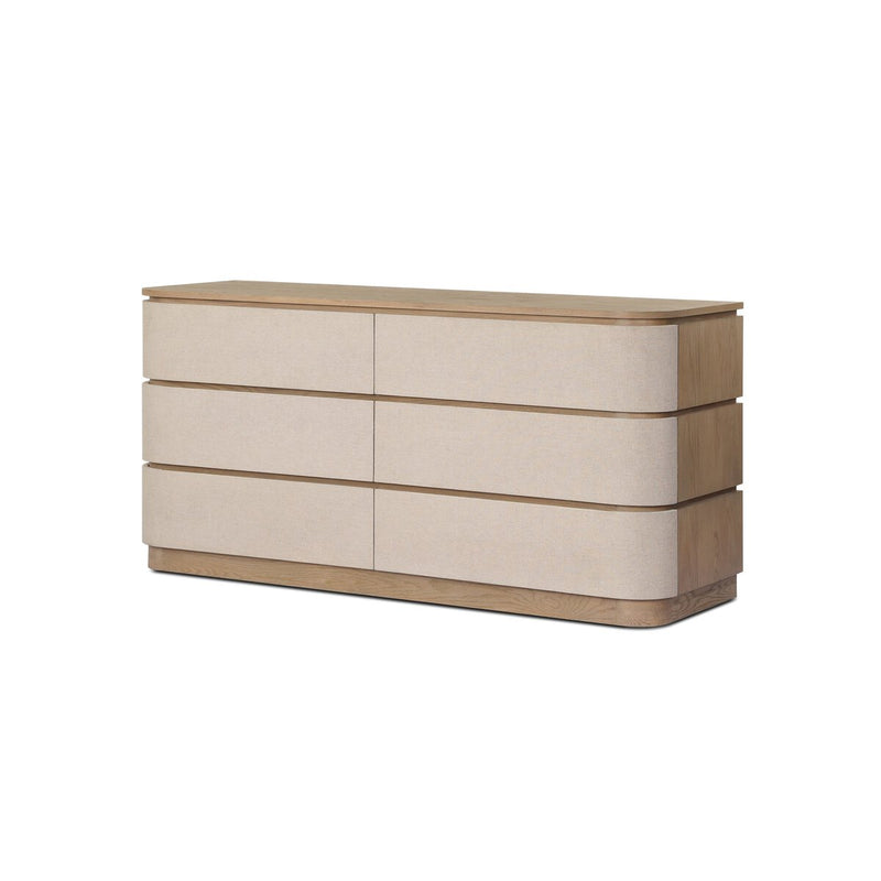 Mariella 6 Drawer Dresser - Beige Painted Linen