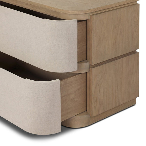 Mariella Nightstand - Beige Painted Linen
