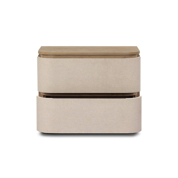 Mariella Nightstand - Beige Painted Linen