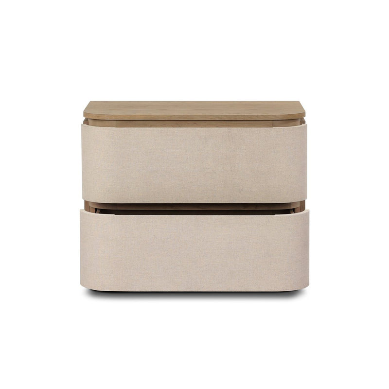 Mariella Nightstand - Beige Painted Linen