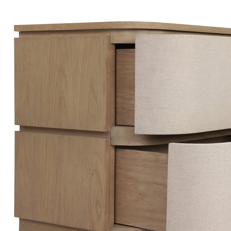 Mariella Nightstand - Beige Painted Linen