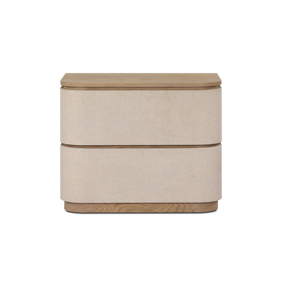 Mariella Nightstand - Beige Painted Linen