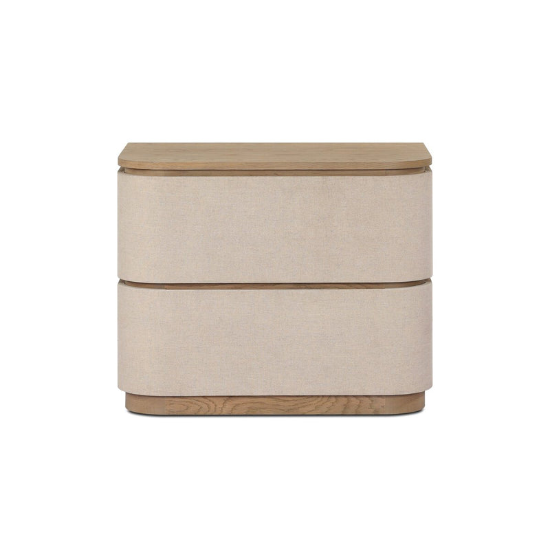 Mariella Nightstand - Beige Painted Linen