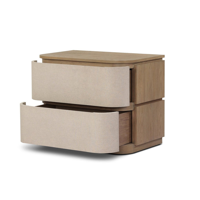 Mariella Nightstand - Beige Painted Linen