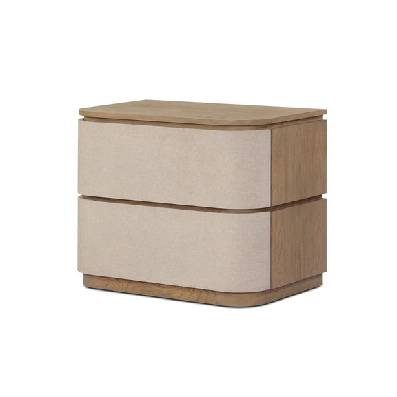 Mariella Nightstand - Beige Painted Linen