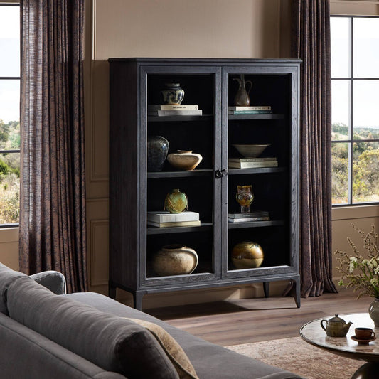 Alden Cabinet - Worn Black Oak Veneer