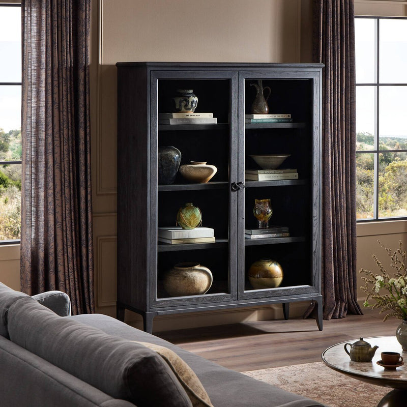 Alden Cabinet - Worn Black Oak Veneer