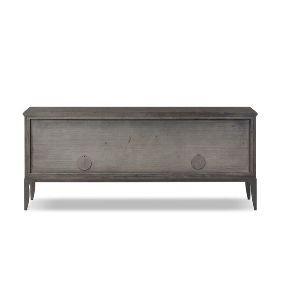 Alden Media Console - Worn Black Oak Veneer