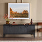 Alden Media Console - Worn Black Oak Veneer