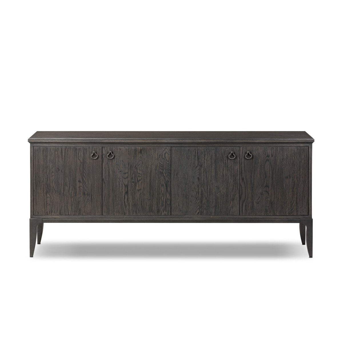 Alden Media Console - Worn Black Oak Veneer