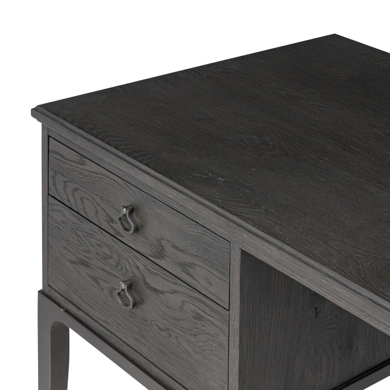 Alden Desk - Worn Black Oak Veneer