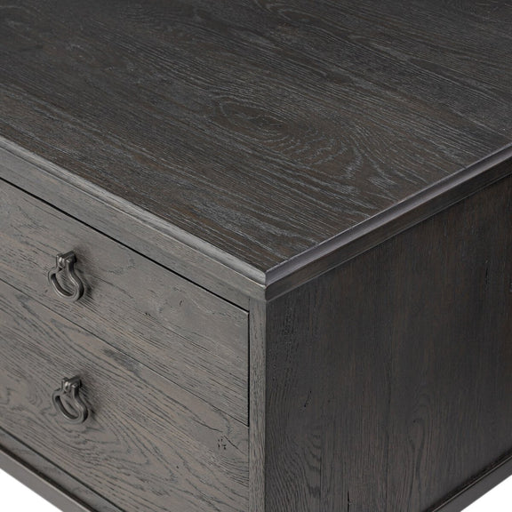 Alden Desk - Worn Black Oak Veneer