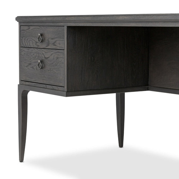 Alden Desk - Worn Black Oak Veneer
