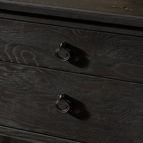 Alden Desk - Worn Black Oak Veneer