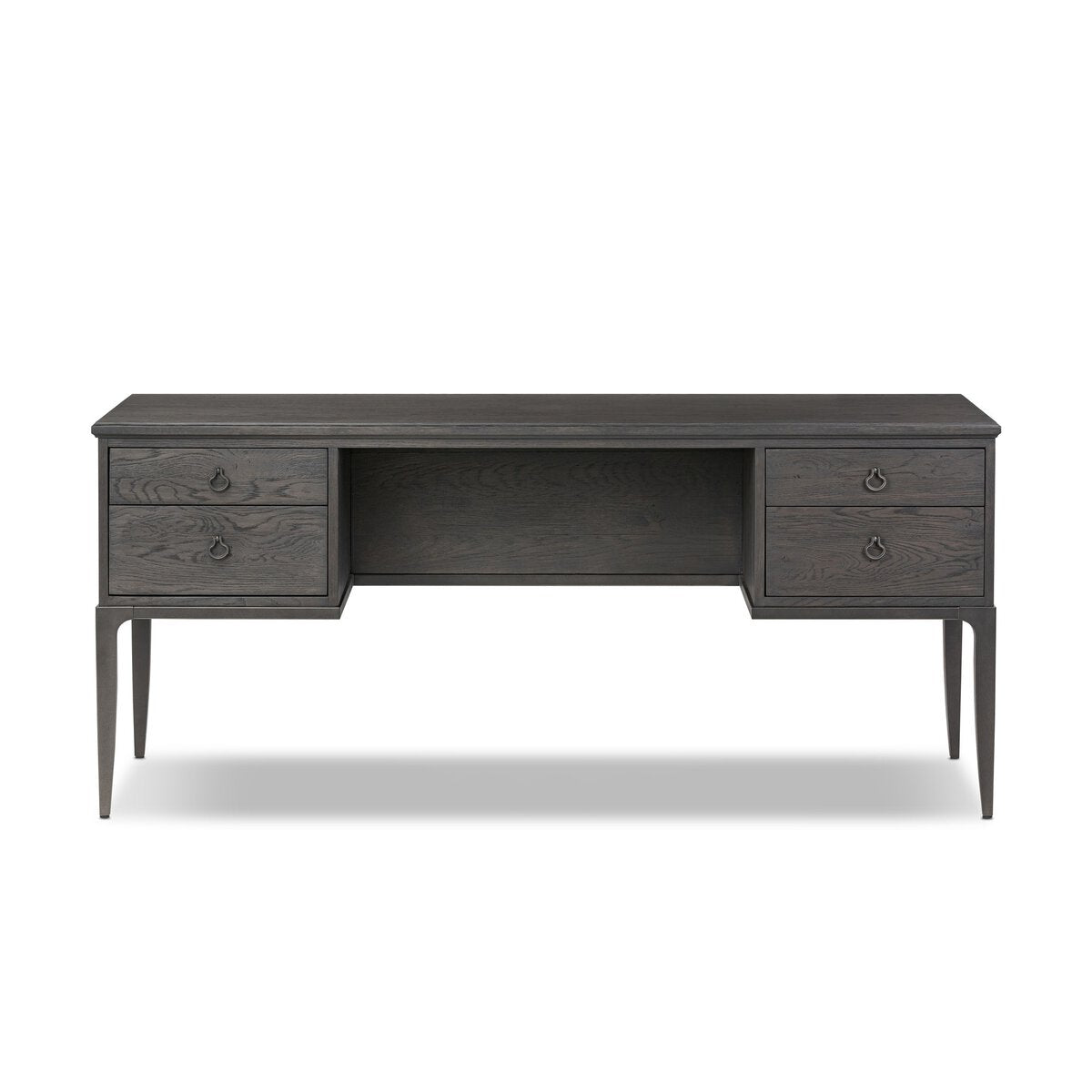 Alden Desk - Worn Black Oak Veneer