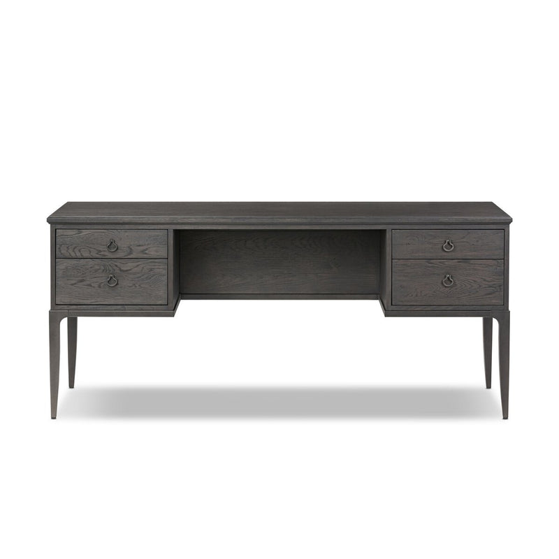 Alden Desk - Worn Black Oak Veneer