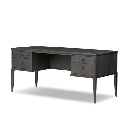 Alden Desk - Worn Black Oak Veneer