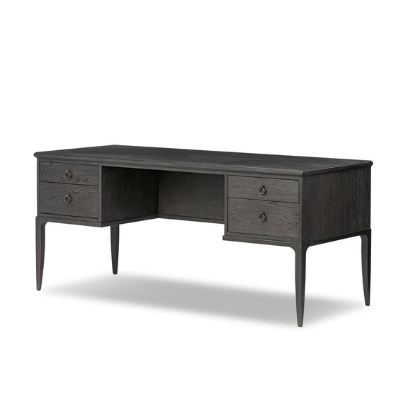 Alden Desk - Worn Black Oak Veneer