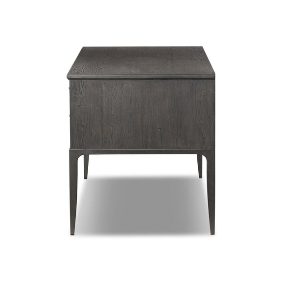 Alden Desk - Worn Black Oak Veneer