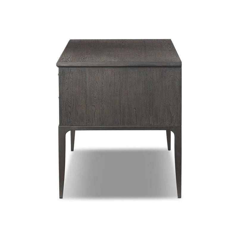 Alden Desk - Worn Black Oak Veneer