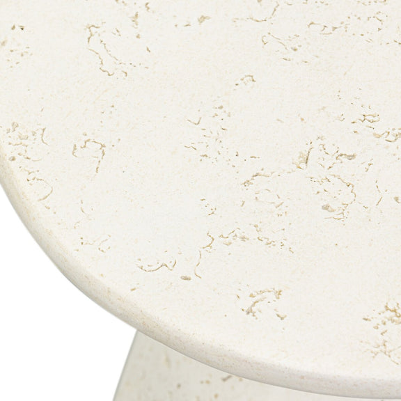 Ramara Outdoor Nesting End Table - Aged White Concrete
