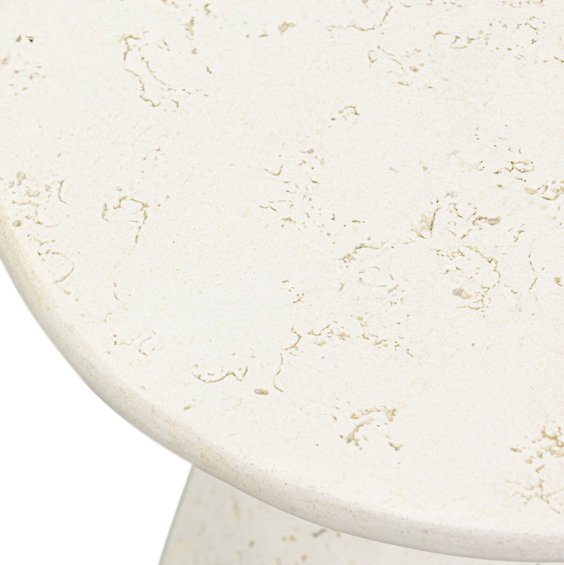 Ramara Outdoor Nesting End Table - Aged White Concrete