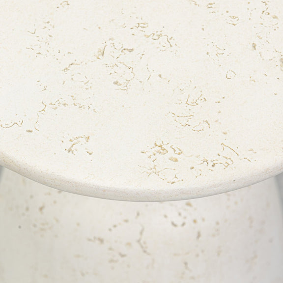 Ramara Outdoor Nesting End Table - Aged White Concrete