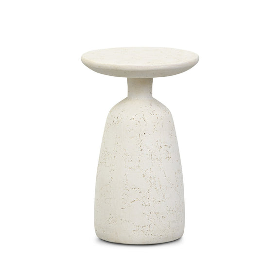 Ramara Outdoor Nesting End Table - Aged White Concrete