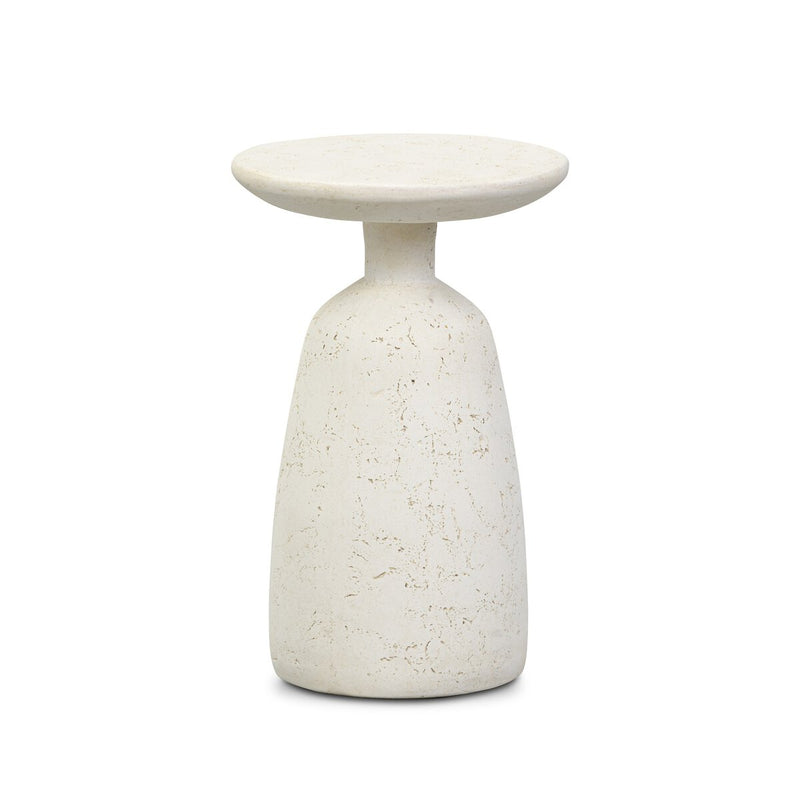 Ramara Outdoor Nesting End Table - Aged White Concrete
