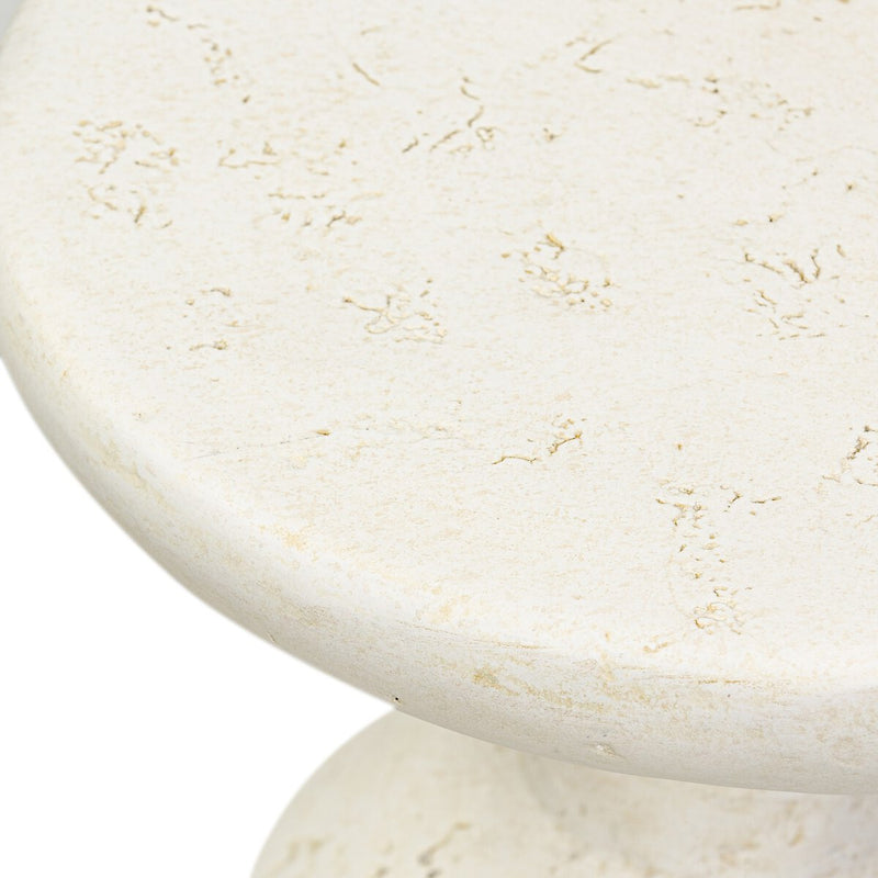 Ramara Outdoor Nesting End Table - Aged White Concrete
