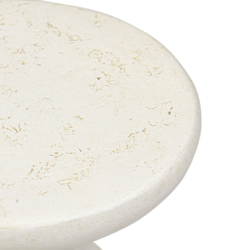 Ramara Outdoor Nesting End Table - Aged White Concrete