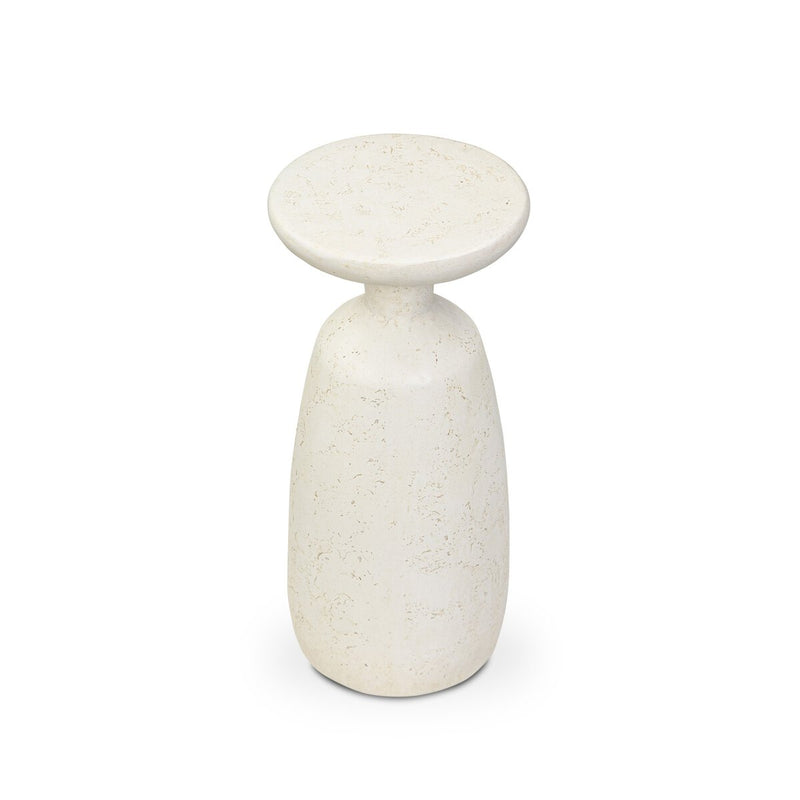 Ramara Outdoor Nesting End Table - Aged White Concrete
