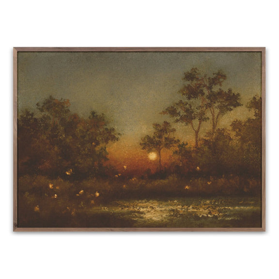 Sunlit Oasis by Lina Gordievsky - Rustic Walnut