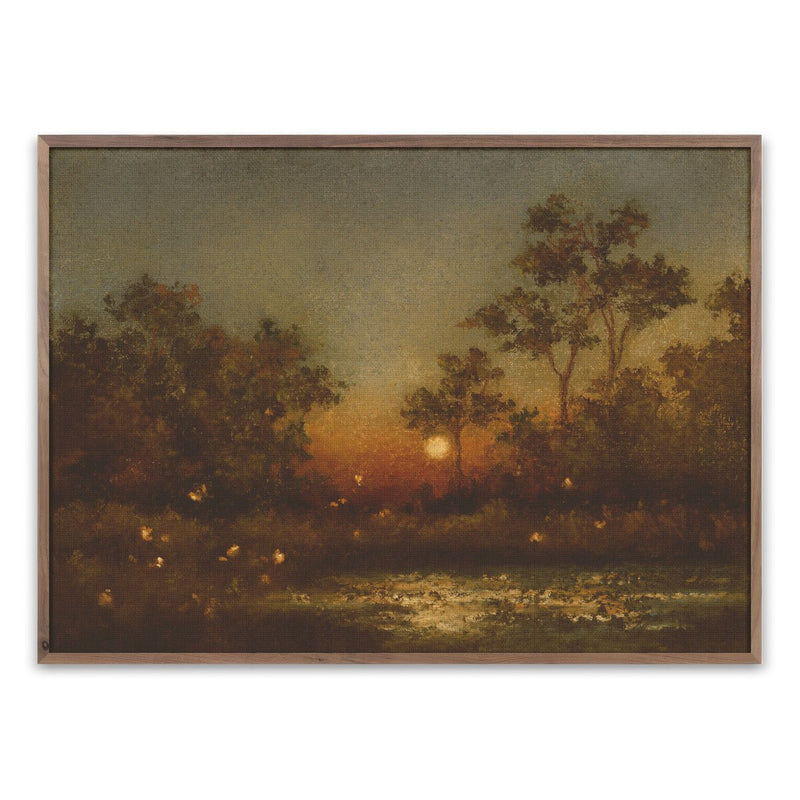 Sunlit Oasis by Lina Gordievsky - Rustic Walnut