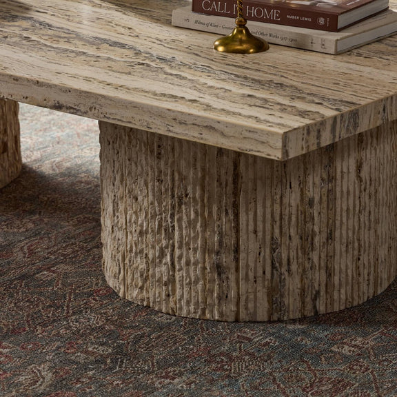Angelo Coffee Table - White Travertine