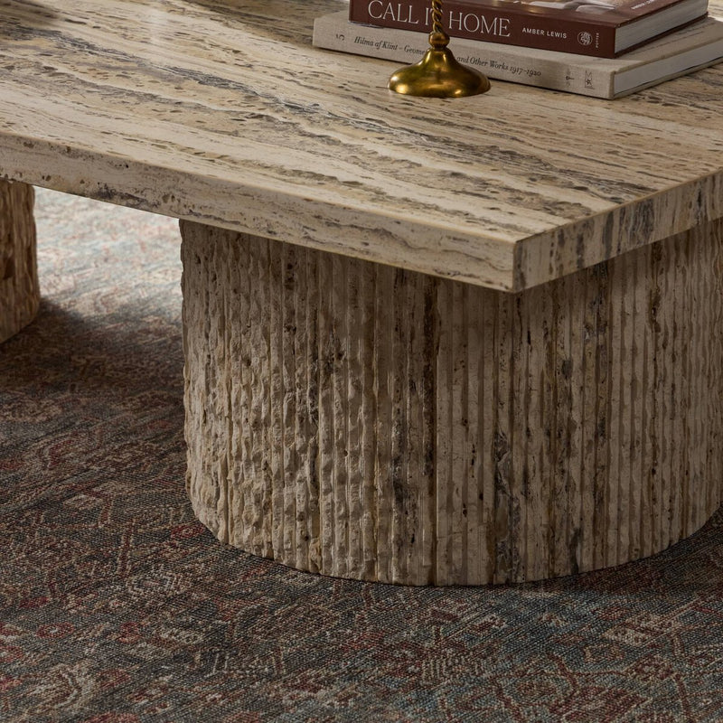 Angelo Coffee Table - White Travertine