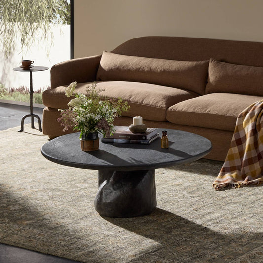 Bomba Coffee Table - Textured Black Concrete