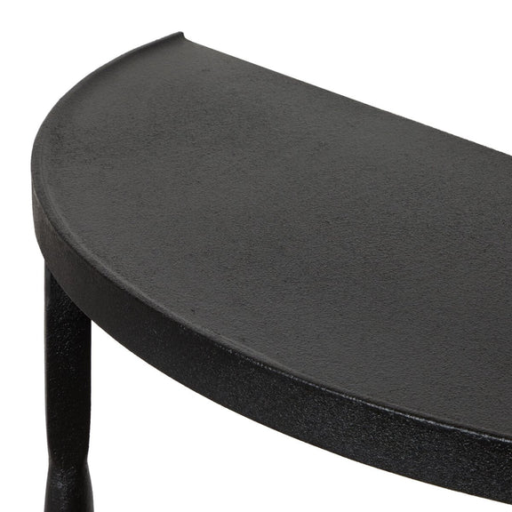 Lois Demilune Console Table - Textured Iron