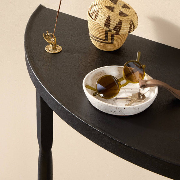 Lois Demilune Console Table - Textured Iron