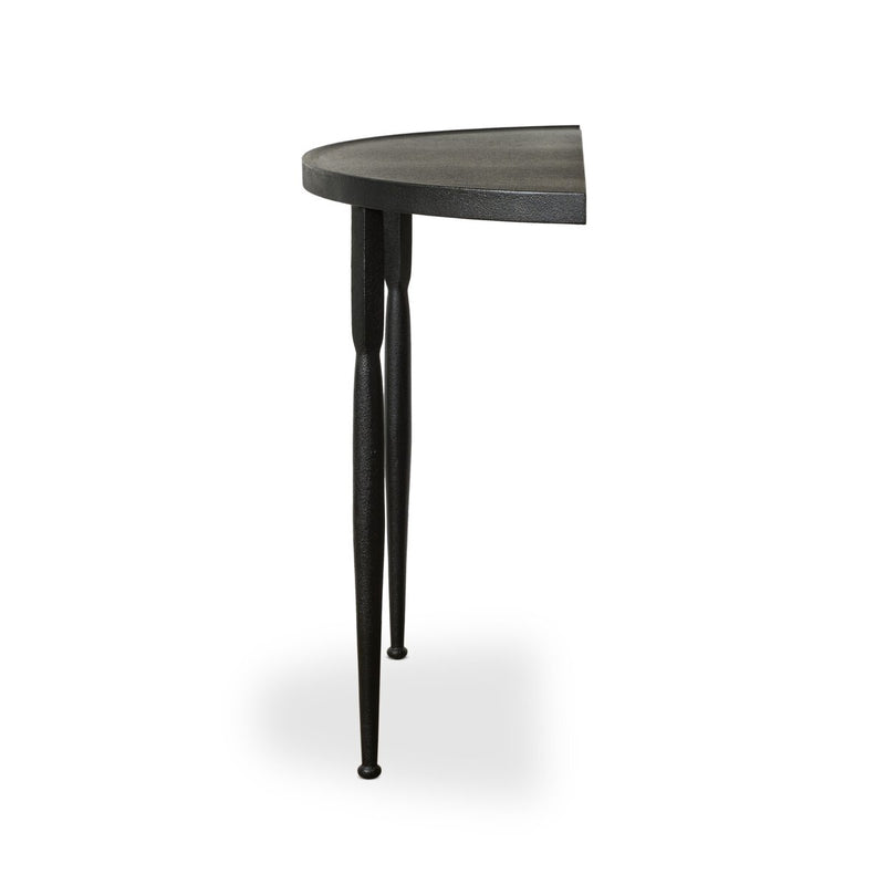 Lois Demilune Console Table - Textured Iron