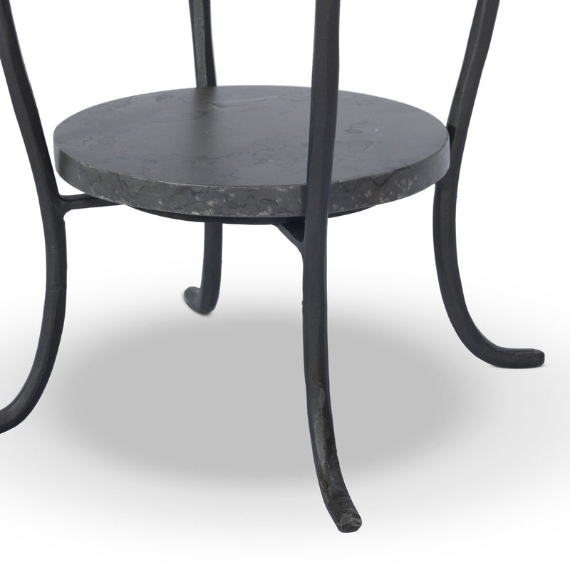 Nina End Table - Grey Italian Marble