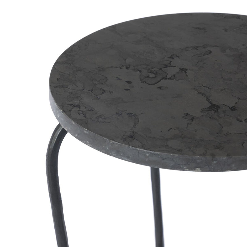 Nina End Table - Grey Italian Marble