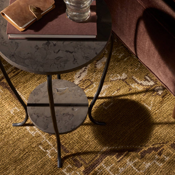 Nina End Table - Grey Italian Marble
