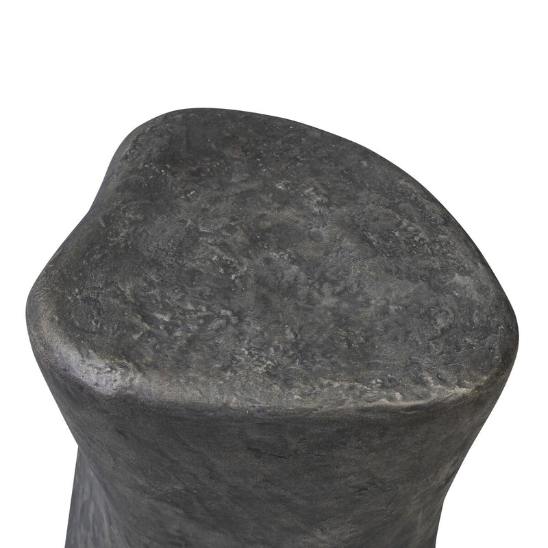 Bomba Tall End Table - Textured Black Concrete
