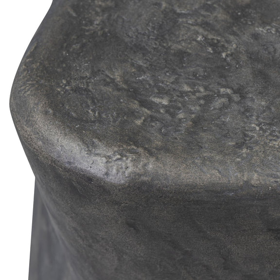 Bomba Tall End Table - Textured Black Concrete