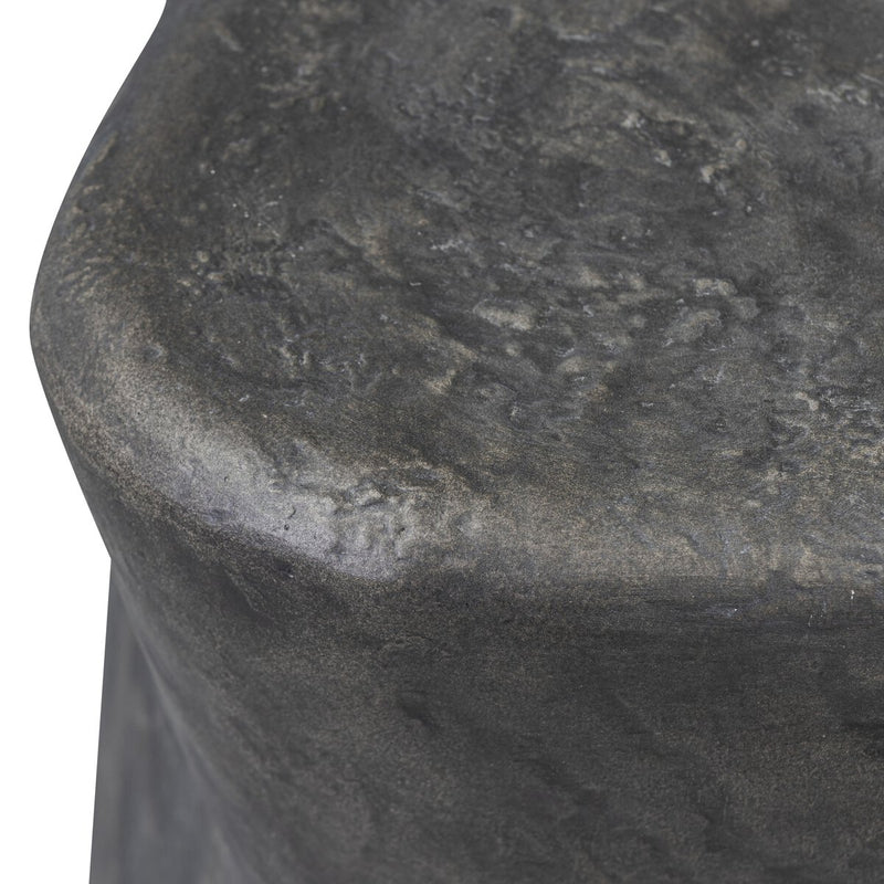 Bomba Tall End Table - Textured Black Concrete