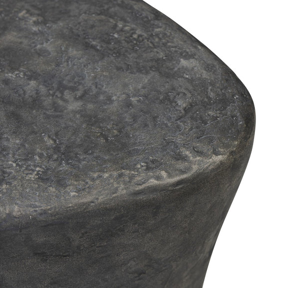 Bomba Tall End Table - Textured Black Concrete
