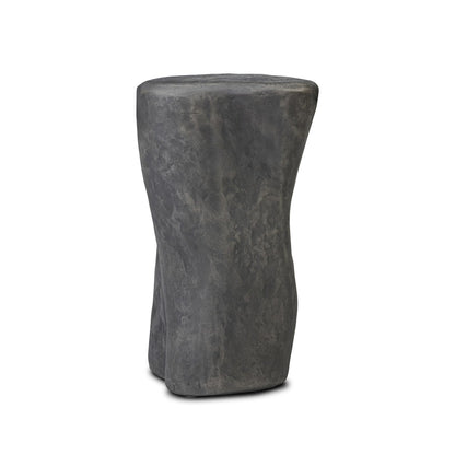 Bomba Tall End Table - Textured Black Concrete