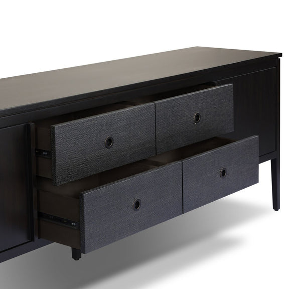 Dawn Media Console - Black Raffia